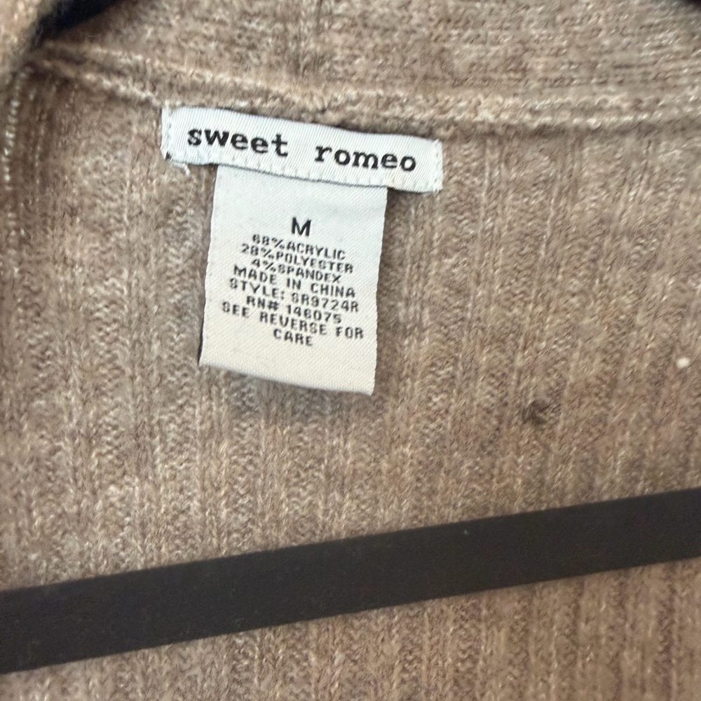 Sweet Romeo Taupe Ribbed Cardigan - Picture 3 of 3